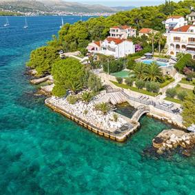 5 bedroom beachfront villa with pool on Ciova Island, Trogir, sleeps 12